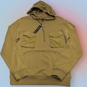 EDGAR + ASH Men’s Small Brown Pocket Hoodie Sweatshirt